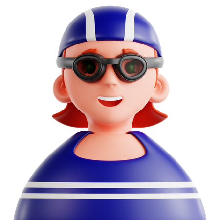 女性水泳選手  3D Icon