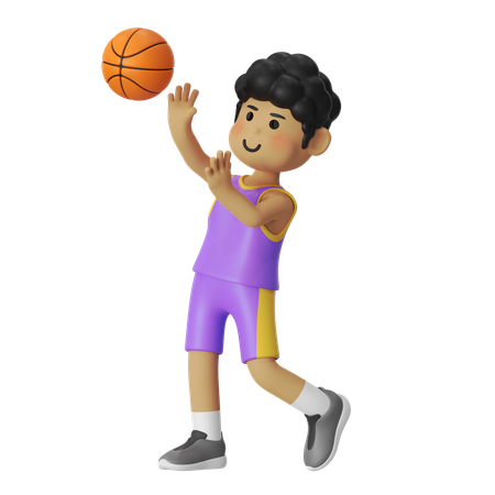 バスケットボール選手の少年を撃つ  3D Icon