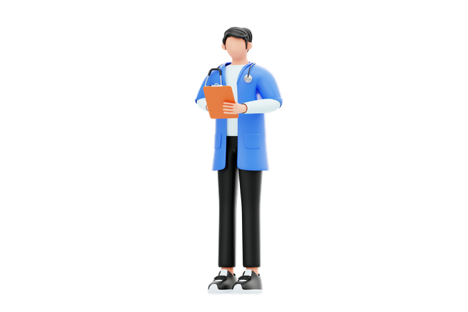 クリップボードを持っている医師  3D Icon