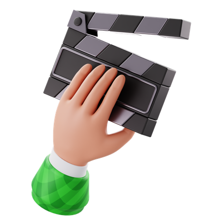 手と拍子木  3D Icon