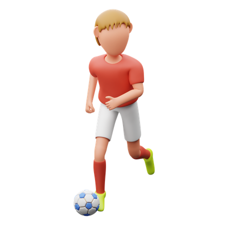 ドリブルするサッカー選手  3D Icon