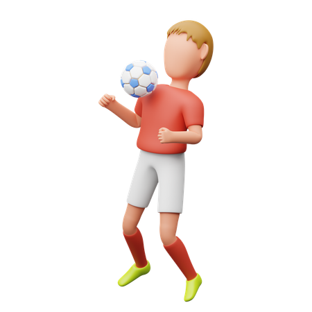 サッカー選手が胸をコントロール  3D Icon