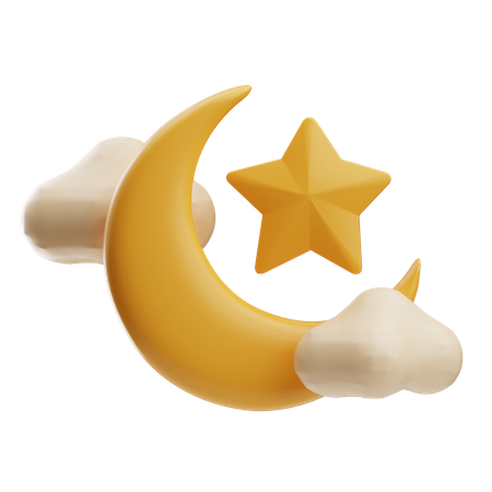 초승달  3D Icon