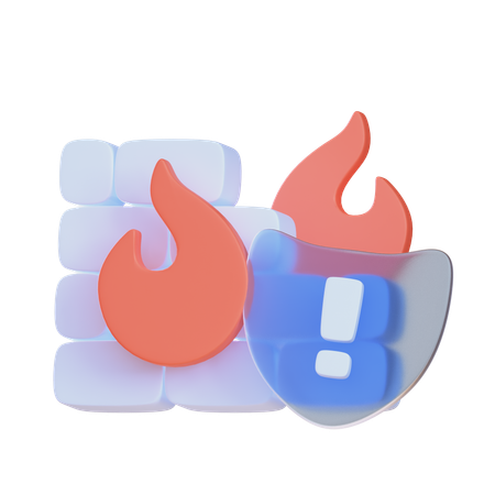 ファイアウォール  3D Icon