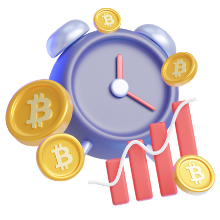 비트코인 투자 시간  3D Icon