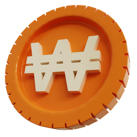 한국 원화 동전  3D Icon