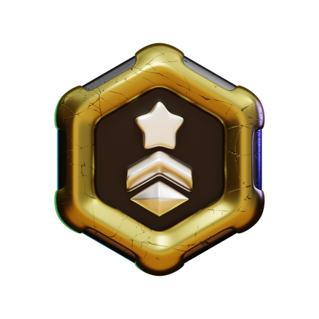 ゴールドの星  3D Icon