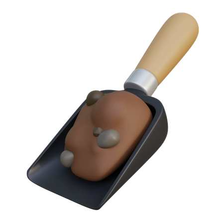 흙을 담은 삽  3D Icon