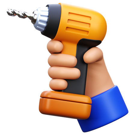 電動ドリルを持つ手  3D Icon