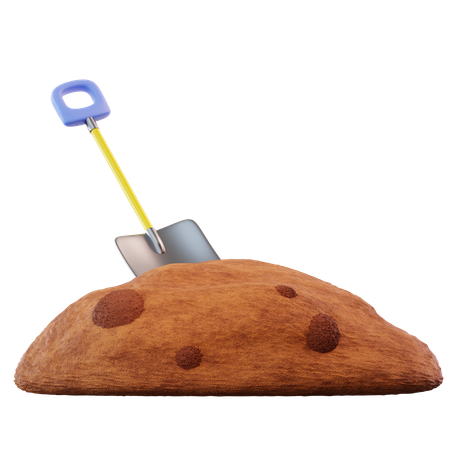 シャベルと土  3D Icon