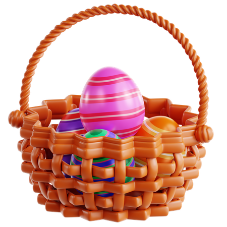 イースターバスケット 3Dアイコン