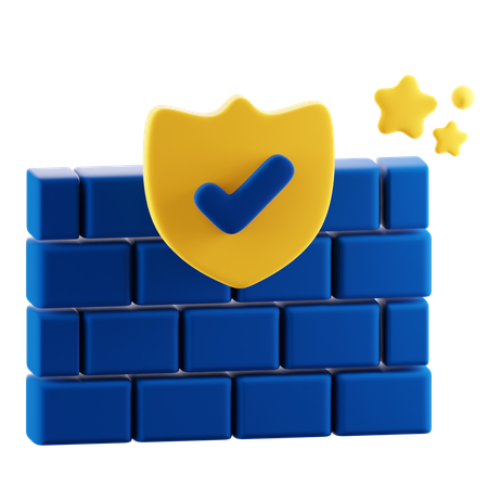 방화벽 보호  3D Icon