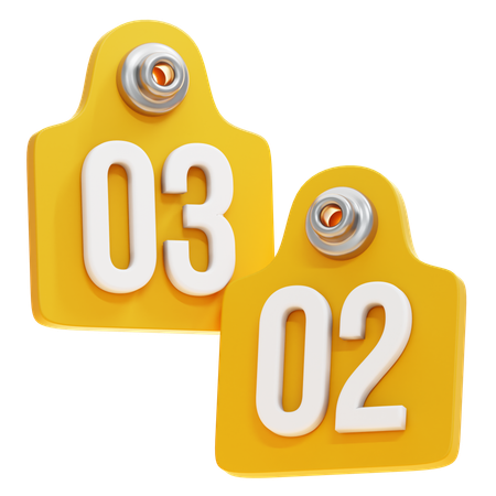 牛の耳タグ  3D Icon