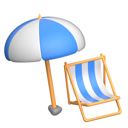 ビーチチェア  3D Icon