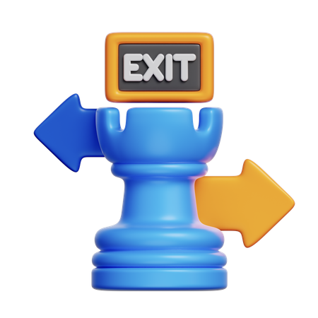 출구 전략  3D Icon