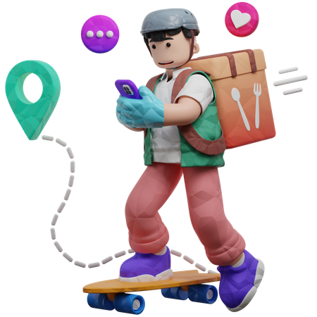 배송 담당자가 배송 장소에 도착함  3D Icon