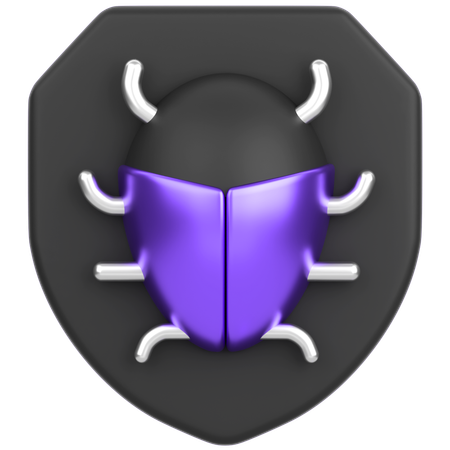 シールド付きバグ  3D Icon