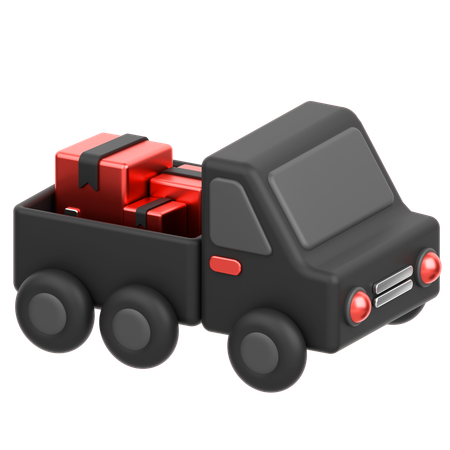 상자를 실은 트럭  3D Icon
