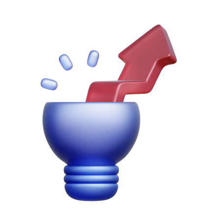사업 성장 전구  3D Icon