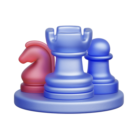 체스 전략 계획  3D Icon