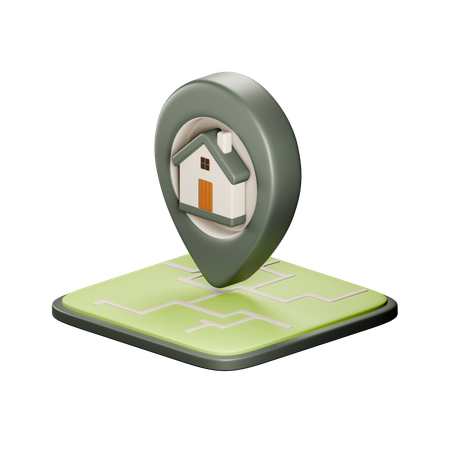 家の所在地  3D Icon