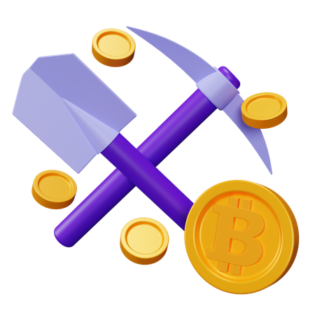비트코인 채굴  3D Icon