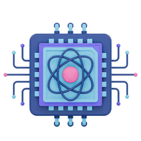 양자 컴퓨팅 코어  3D Icon
