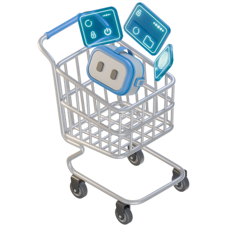 가상 현실 쇼핑 카트  3D Icon
