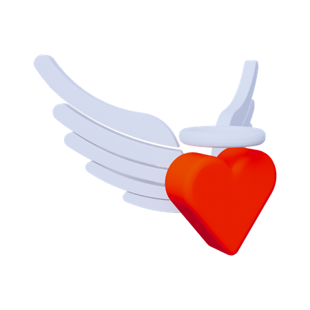 天使の羽を持つ愛  3D Icon