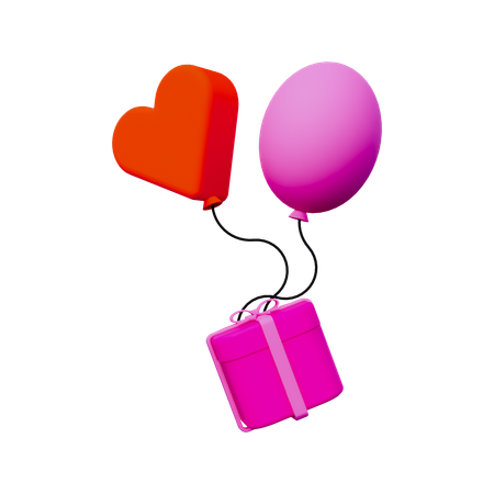 선물 상자 풍선  3D Icon