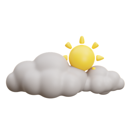 雲と太陽  3D Icon