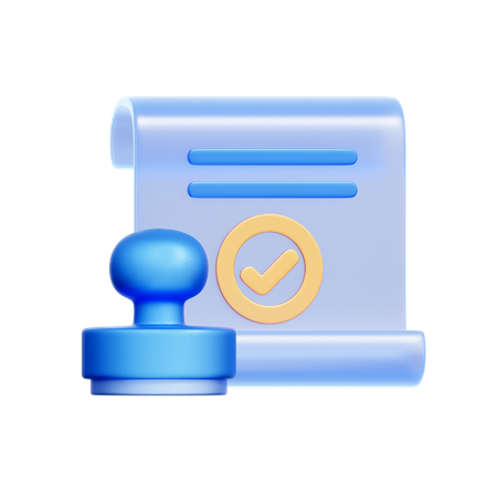 인증 문서  3D Icon