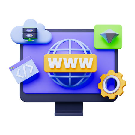 ドメインホスティング  3D Icon