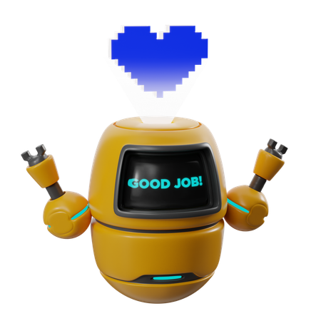 ロボット、よくやった  3D Icon