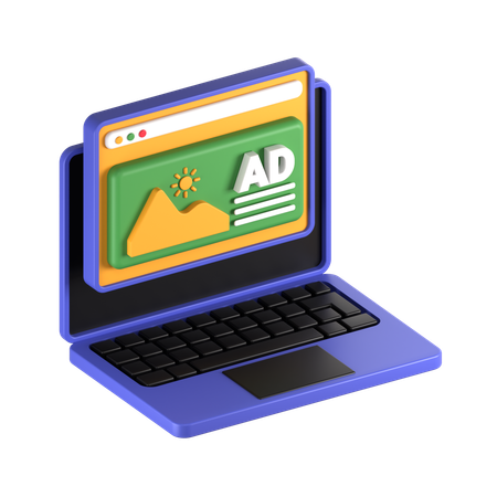 디지털 광고 배너  3D Icon