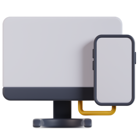 コンピュータと電話  3D Icon