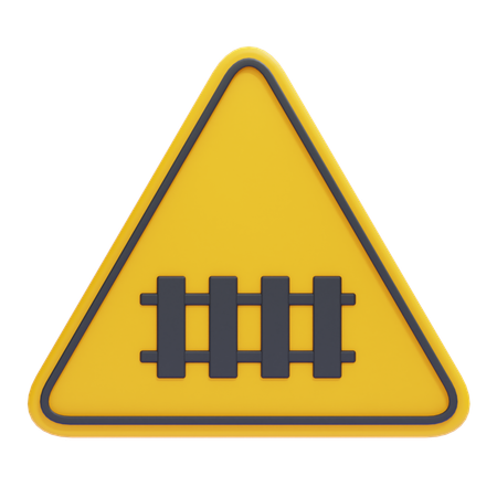 철도 건널목 앞 표지판  3D Icon