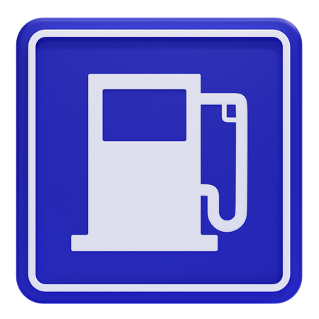 ガソリンスタンドの道路標識  3D Icon