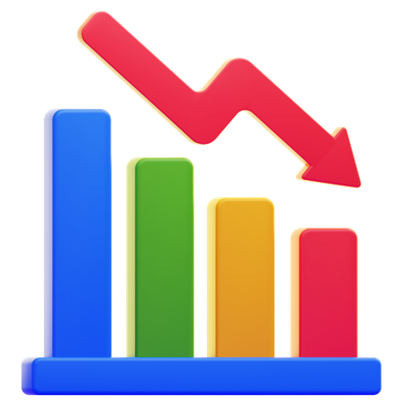 減少  3D Icon