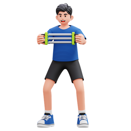 抵抗バンドを持つ子供  3D Icon