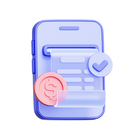 디지털 영수증  3D Icon