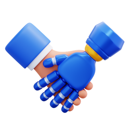 ロボットハンドと人間の手  3D Icon