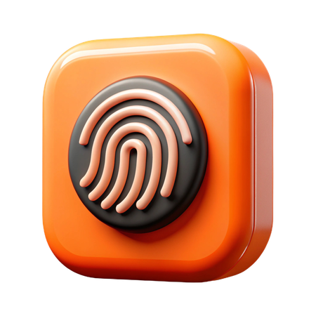 지문 인식기  3D Icon