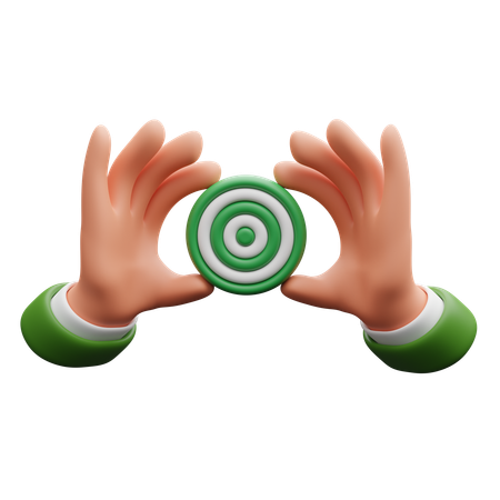 ダーツボードを持つ手  3D Icon