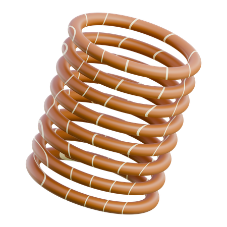コイル状のフレキシブルプラスチックパイプ  3D Icon