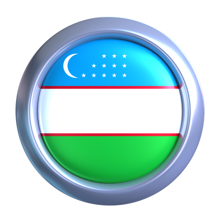 ウズベキスタン国旗の紋章  3D Icon