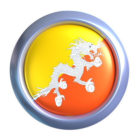 ブータン国旗の紋章  3D Icon