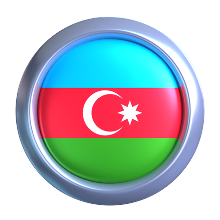 アゼルバイジャン国旗の紋章  3D Icon