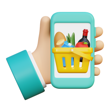 온라인 식료품 쇼핑  3D Icon