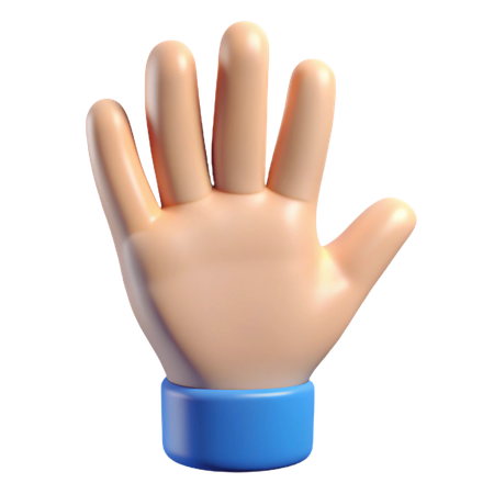 手のひらを開くジェスチャー  3D Icon